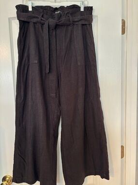 Blank NYC Black Wide-Leg Paperbag Waist Pants